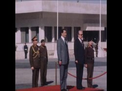 UPITN 2 2 78 EGYPTIAN VICE PRESIDENT MUBARAK ARRIVES TO AMMAN News Clip