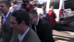 Oscar Pistorius arrives at court for his murder trial after 2 week break News Clip