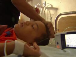 Wounded children in Gaza Hospital News Clip