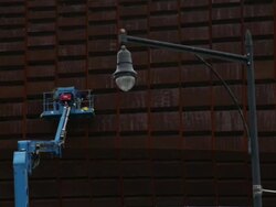 MS Two man working at Barclays Center / New York, United States Stock Footage