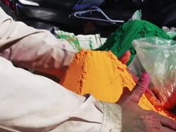 paint for holi festival in india Stock Footage