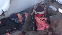 Rescued Migrants on Deck of HMS Bulwark News Clip