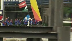 Racing yacht flotilla down River Thames News Clip