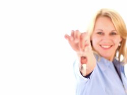 Young real estate agent giving keys Stock Footage