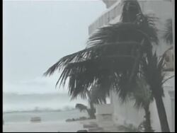 Hurricane Wilma hitting beach resort News Clip