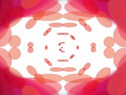 RED CIRCLES: EIGHT HYPERBOLIC ORBITS - white background. (loop) Stock Footage