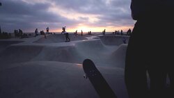 Venice Beach Skate Park Stock Footage