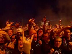 W/S EXT Concert Crowd Night Stock Footage