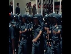 SYND 26 5 77 ARMY PARADE ON HUSSIENS SILVER JUBILEE News Clip