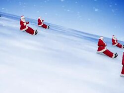Groupe of Santa Clauses celebrate New Year 2014 Stock Footage