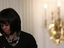 First Lady Michelle Obama Hosts School Children And The Cast From Beasts Of The Southern Wild Stock Footage