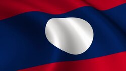 Laos Flag Loopable Stock Footage