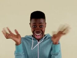 MCS man making facial expressions and waving hands Stock Footage