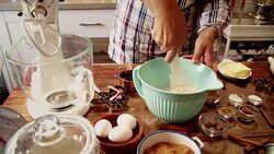 Preparing gingerbread dough for Christmas Baking Stock Footage
