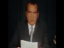 SYND 8-5-72 SECOND HALF OF NIXON'S TV BROADCAST ON NEW VIETNAM MEASURES News Clip
