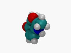 CGI showing space-filling three-dimensional molecular model of tylenol, also know as acetaminophen Stock Footage