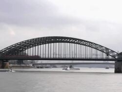 Deutzer Bridge and Rhine River, Cologne, Germany, timelapse (HD720p) Stock Footage