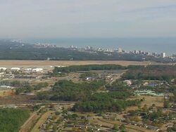 WS AERIAL View of city and forest / South Carolina, United States Stock Footage