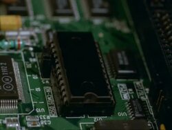 Circuit Board - CU burns out, foreground smoke, Stock Footage