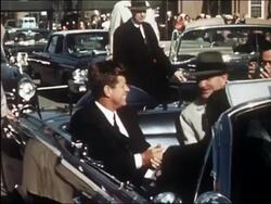 1962 US president Kennedy and vice president Johnson leaving NATO Atlantic Command Center / Virginia Stock Footage