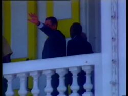 Jimmy Carter arrives in Haiti Stock Footage