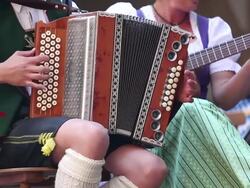 Bavarian musician at Oktoberfest in munich Stock Footage