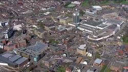 Aerials of Blackburn Town Hall News Clip