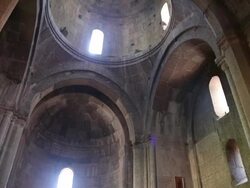 Goshavank monastery, interior view of  Astvatsatseen church Stock Footage