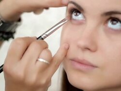 Applying Eye Shadow Stock Footage