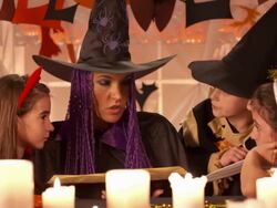 HD: Witch Telling Spooky Stories Stock Footage