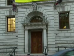 Greenpeace Activists unfurl banner at the Treasury News Clip