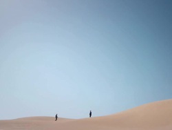 Businesspeople in desert Stock Footage