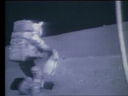 Astronaut falling down on Moon Stock Footage