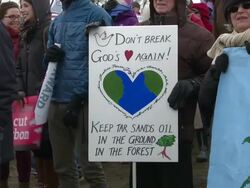 Rally against Keystone XL and climate change Stock Footage