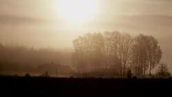 landscape in the mist Stock Footage