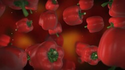 Red Falling Peppers Stock Footage