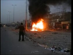 WRAP Car bombs kill 10, wound 51; briefing on Zarqawi autopsy; 9 killed in US raid News Clip