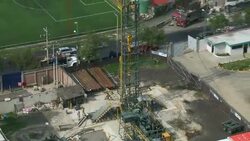 Workers operating industrial drilling site in Mexico City. Stock Footage