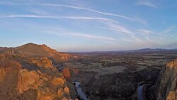 Aerial Oregon Smith Rock Stock Footage