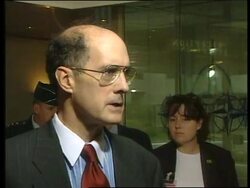 BELGIUM: STROBE TALBOTT MEETS NATO CHIEF SOLANA News Clip