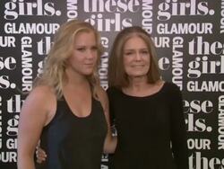 Amy Schumer and Gloria Steinem at Glamour Presents "These Girls" Stock Footage