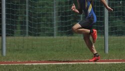 HD Super Slow-Mo: Athlete Running On A Track Stock Footage