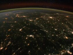 Views of the Middle East at night from space Stock Footage