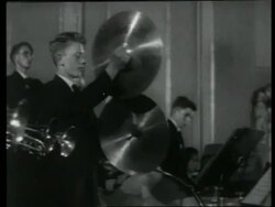 Sir Adrian Boult conducting the National Youth Orchestra, London, UK, 1950 Stock Footage