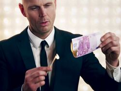 Man burning Money Stock Footage