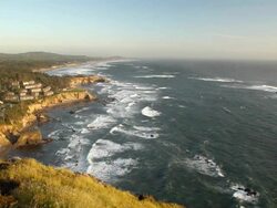 houses along Oregon Coast Stock Footage
