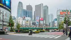 4K Time-lapse : Traffic at Shinjuku district in Tokyo , Japan Stock Footage