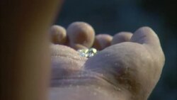 An outstretched hand holds gold nuggets. Stock Footage