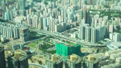 Time Lapse Video of Hong Kong Highway (Tilt shift) Stock Footage