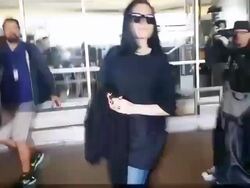Jessy J departs from Los Angeles International Airport Stock Footage